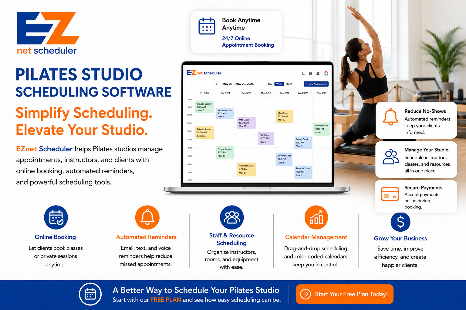 How Appointment Scheduling Software Helps Pilates Studios Grow Their Business