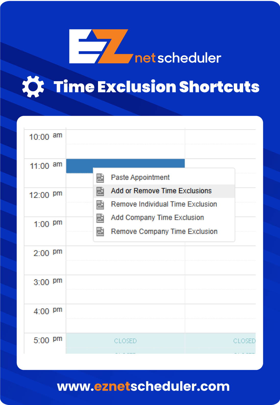 Time exclusion shortcuts