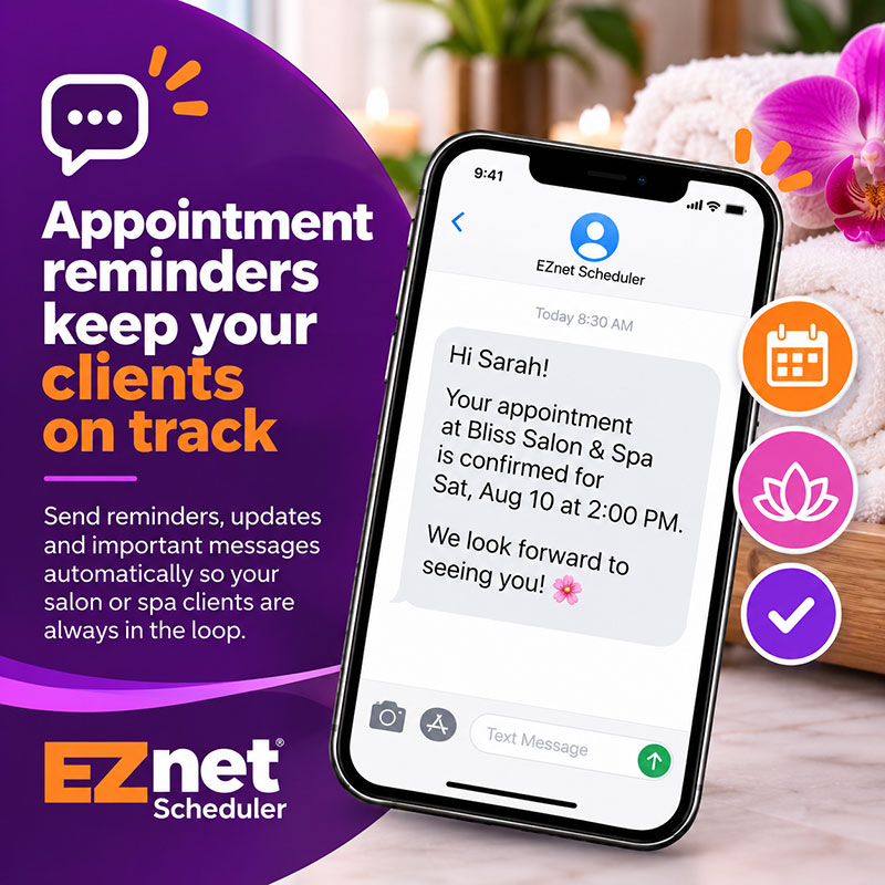 Salon and spa client communication and repeat appointments